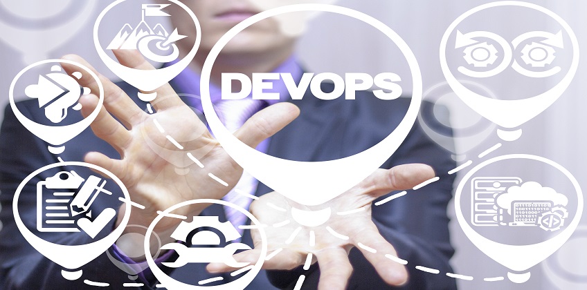 DevOps - development operations lifecycle of automation and monitoring at all steps of software construction. SEO Engineering Business Digital Innovation API concept.